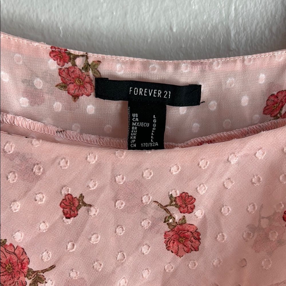 Delicate Pink Floral Ruffle Top - Picture 3 of 6